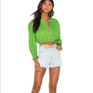 L’Academie The Vera Blouse in Lime XXS